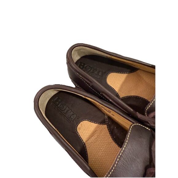 Born Brown Leather Lace‎ Up Driving Loafers Minimalist Comfort Men’s Size 12/46 main image 4